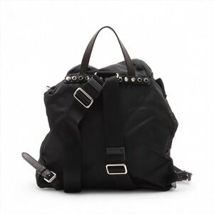 Prada Nylon Tessuto Stud Black Rucksack Backpack